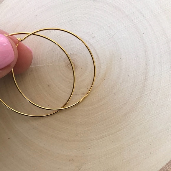 Vermeil Gold hoop earrings - Picture 2 of 2